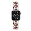 Apple Watch 4/5/6/7/SE (38/40/41mm) fém karkötő óraszíj rose-fehér színű