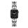 Apple Watch szíj (38/40/41/42mm(Series 10) fém karkötő ezüst-fehér, bőrcsíkkal