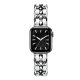 Apple Watch szíj (38/40/41/42mm(Series 10) fém karkötő ezüst-fehér, bőrcsíkkal