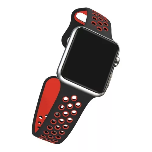 Tactical Double szilikon Apple Watch 1/2/3 42mm fekete/sárga szíj