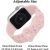 Apple Watch 38/ 40/ 41 mm Kutya és tappancs mintás gravírozott szilikon szíj, rózsaszín