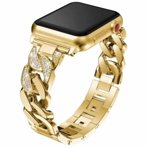 Apple Watch szíj (38/40/41/42mm(Series 10) Luxury V3 fém - gold