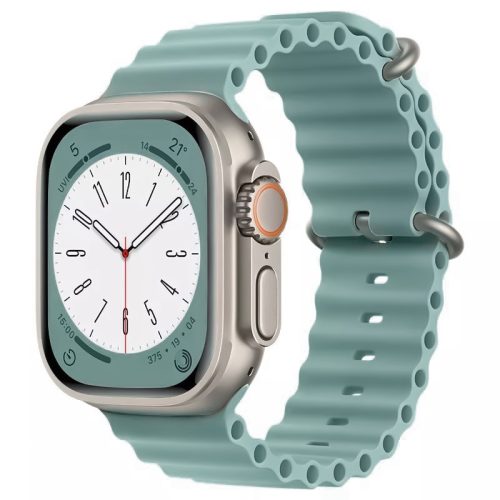 Apple Watch (42/44/45/49mm) óceán szilikon óraszíj fenyőzöld 