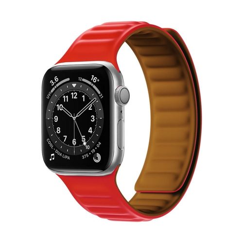 Apple Watch 42/ 44/ 45/ 49 mm piros Loop mágneses óraszíj