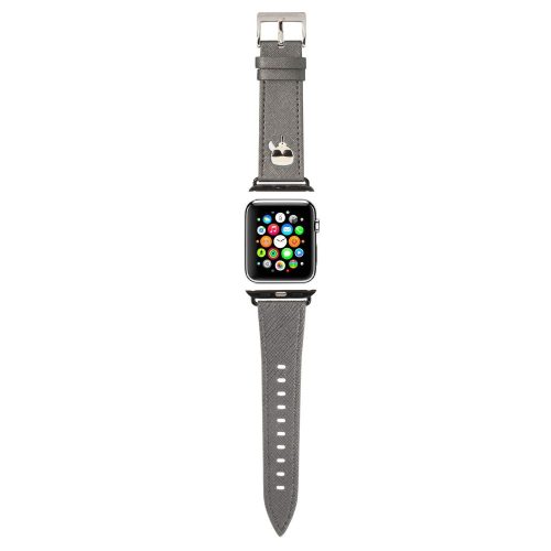 Apple Watch szíj 42/ 44/ 45/ 46 /49 mm Karl Lagerfeld Head PU ezüst 