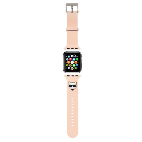 Apple Watch szíj 42/ 44/ 45/ 49 mm Karl Lagerfeld Choupette Head rózsaszín 