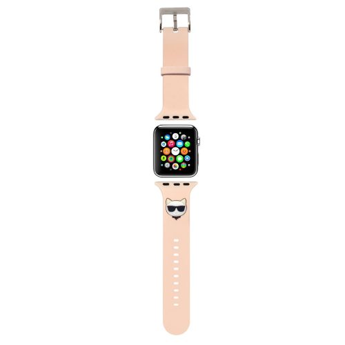 Apple Watch szíj 42/ 44/ 45/ 46 /49 mm Karl Lagerfeld Choupette Head rózsaszín 