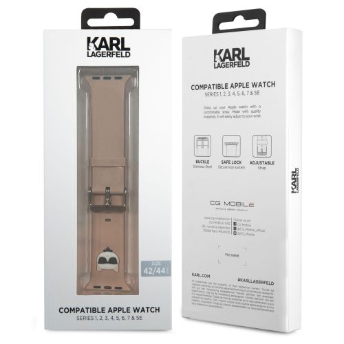 Apple Watch szíj 38/40/41/42mm(Series 10) Karl Lagerfeld Choupette Head rózsaszín 