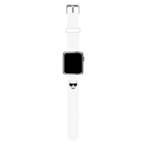 Apple Watch 42/ 44/ 45/ 49 mm Karl Lagerfeld Choupette Head óraszíj fehér