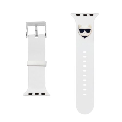 Apple Watch szíj 38/40/41/42mm(Series 10) Karl Lagerfeld Choupette Head fehér