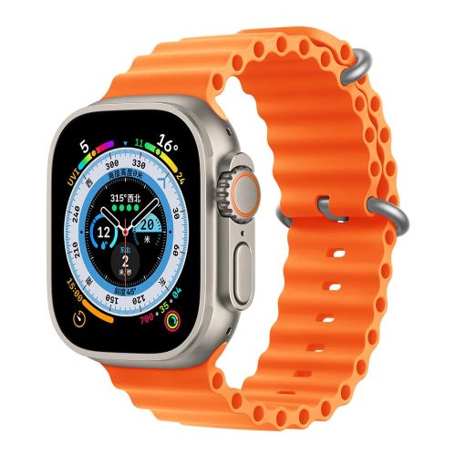 Apple Watch (42/44/45/49mm) óceán szilikon óraszíj narancssárga