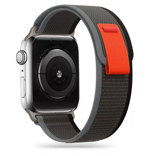 Apple Watch szíj (42/44/45/46/49mm) Terep pánt fekete-narancs