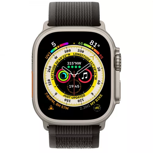 Apple Watch szíj (42/44/45/46/49mm) Terep pánt fekete-narancs