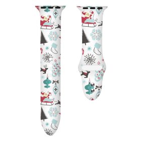 Apple Watch 38/ 40/ 41 mm,zöld  karácsonyi mintás óraszíj