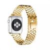 Apple Watch szíj 42/ 44/ 45/ 49 mm, rozsdamentes acél, méhsejt mintás, gold