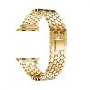 Apple Watch szíj 42/ 44/ 45/ 49 mm, rozsdamentes acél, méhsejt mintás, gold