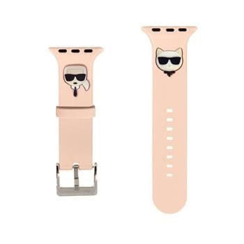 Apple Watch 42/ 44/ 45/ 49 mm Karl Lagerfeld Karl és Choupette óraszíj rózsaszín