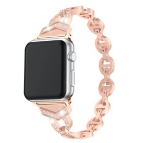   Apple Watch szíj 38/40/41/42mm(Series 10), Diamond rozsdamentes acél - rosegold