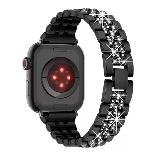 Apple Watch szíj 38/40/41/42mm(Series 10), Luxury rozsdamentes acél - fekete