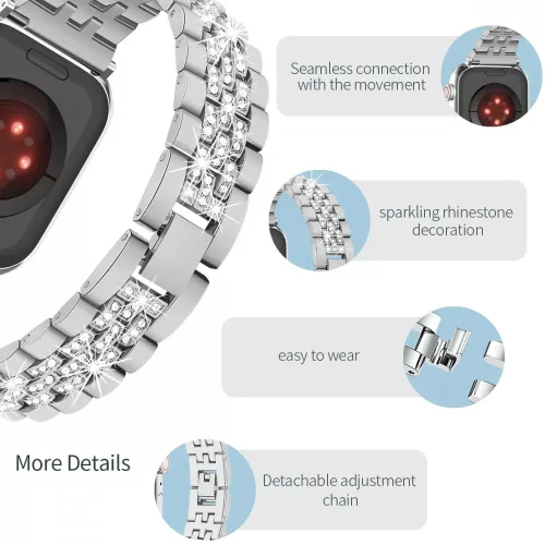 Apple Watch szíj 38/40/41/42mm(Series 10), Luxury rozsdamentes acél - fekete