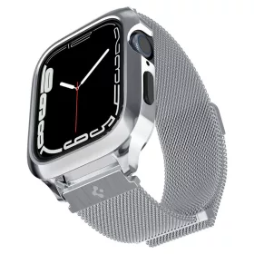   Spigen Metal Fit Pro Apple Watch tok és óraszíj  44/ 45 mm - ezüst