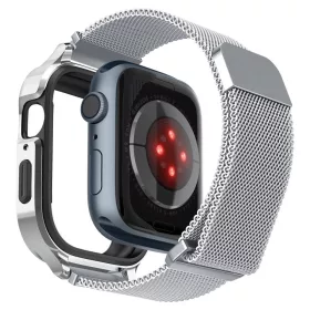   Spigen Metal Fit Pro Apple Watch tok és óraszíj  44/ 45 mm - ezüst
