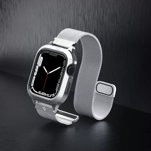 Spigen Metal Fit Pro Apple Watch tok és óraszíj  44/ 45 mm - ezüst