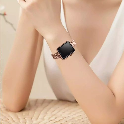 Apple Watch 4/5/6/7/SE (38/40/41mm) Luxury V3 fém óraszíj ezüst színű Alphajack (Luxury V3 Silver)