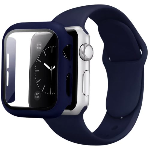 Apple Watch 41mm szilikon óraszíj és tok sötétkék