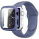 Apple Watch szíj, 45 mm szilikon óraszíj és tok éjkék