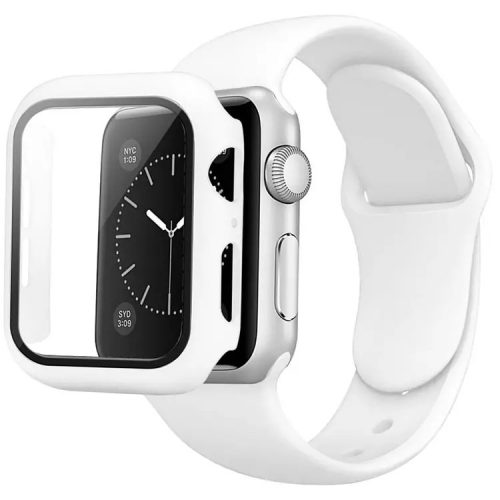 Apple Watch 45mm szilikon óraszíj és tok fehér
