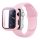 Apple Watch szíj, 44mm szilikon óraszíj és tok rózsaszín