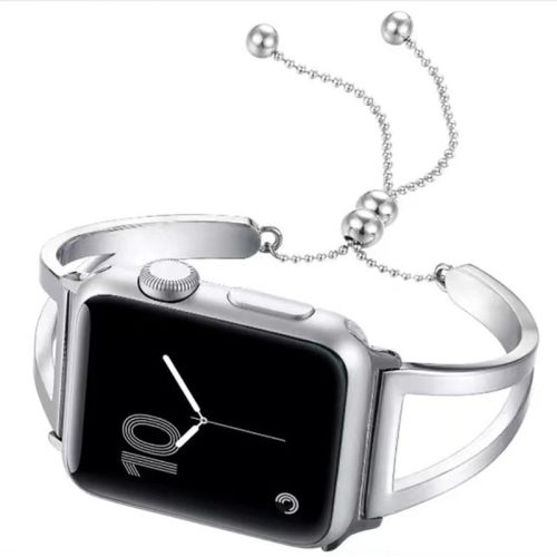 Apple Watch 38/ 40/ 41 mm karkötő formájú S2 fém óraszíj ezüst színű Alphajack