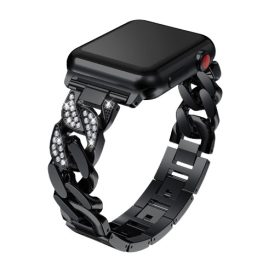   Apple Watch szíj 42/ 44/ 45/ 46 /49 mm Luxury V3 fém - fekete