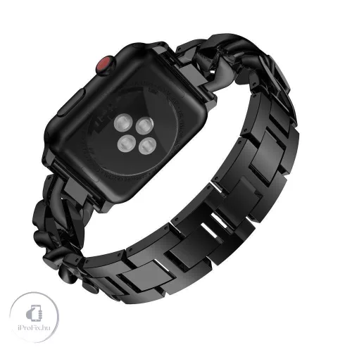 Apple Watch szíj 42/ 44/ 45/ 46 /49 mm Luxury V3 fém - fekete