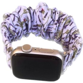   Apple Watch 38/40/41/42mm(Series 10) Frilly Szövet szíj, levendula mintás