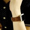 Apple Watch  szíj (38/40/41/42mm(Series 10) iCarer valódi bőr - sötétbarna
