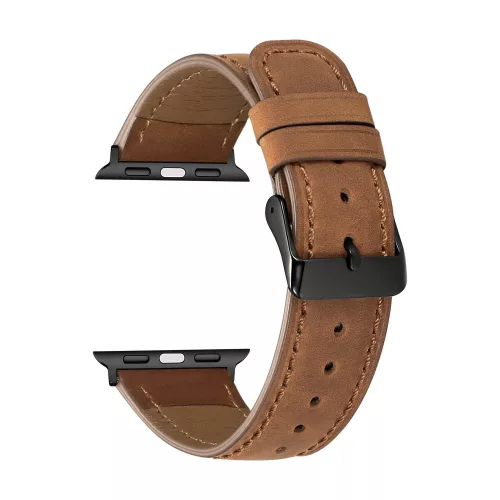 Apple Watch szíj 38/40/41/42mm(Series 10) bőr -barna