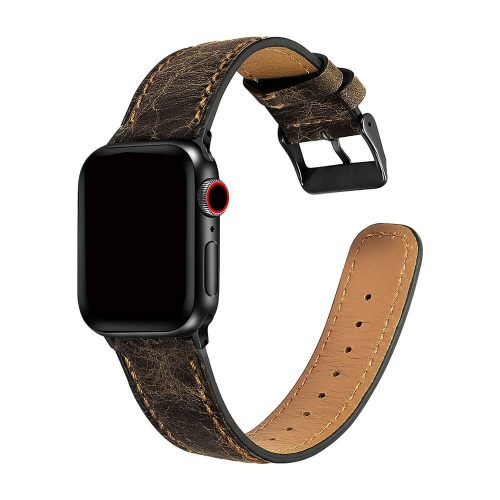 Apple Watch szíj (38/40/41/42mm(Series 10) töredezett bőr - barna