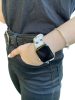 Apple Watch 42/ 44/ 45/ 46 /49 mm Frilly Szövet szíj, apró kék virágos mintás