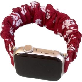   Apple Watch 42/ 44/ 45/ 46 /49 mm Frilly Szövet szíj, piros virágmintás