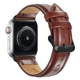   Apple Watch szíj 38/40/41/42mm(Series 10) Luxury bőr - vörös barna