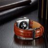 Apple Watch szíj (38/40/41/42mm(Series 10) Luxury bőr - barna