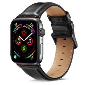   Apple Watch szíj 38/40/41/42mm(Series 10) Luxury bőr - fekete