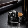 Apple Watch szíj (38/40/41/42mm(Series 10) Luxury bőr - fekete