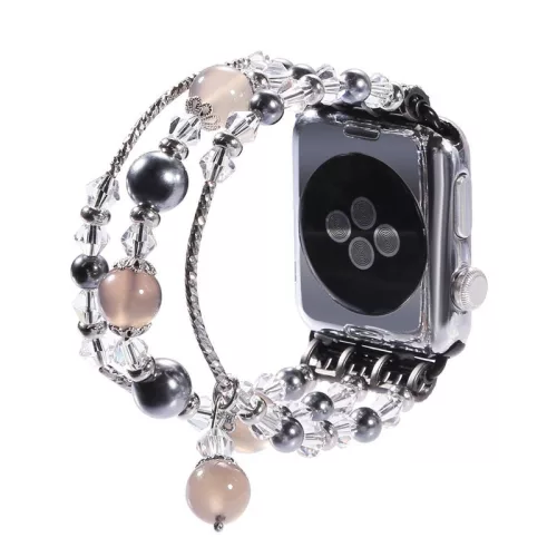 Apple Watch szíj 38/40/41/42mm(Series 10) karkötő formájú fém óraszíj fehér
