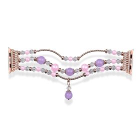   Apple Watch szíj 38/40/41/42mm(Series 10) karkötő formájú fém díszekkel arany-lila