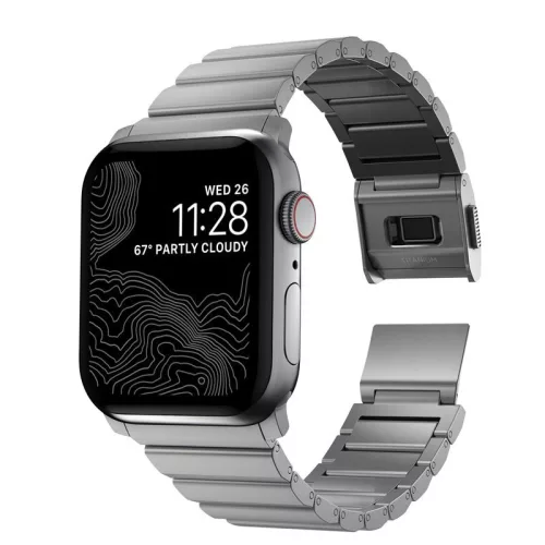 Nomad Titánium Apple Watch szíj 42/ 44/ 45/ 46 /49 mm - ezüst
