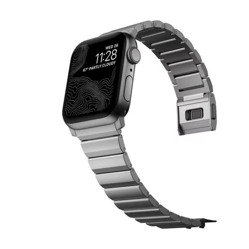 Nomad Titánium Apple Watch szíj 42/ 44/ 45/ 46 /49 mm - ezüst