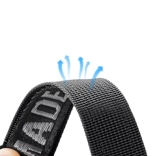 Apple Watch szíj (42/44/45/46/49mm) DuxDucis Strap Outdoor textil - fekete/ezüst